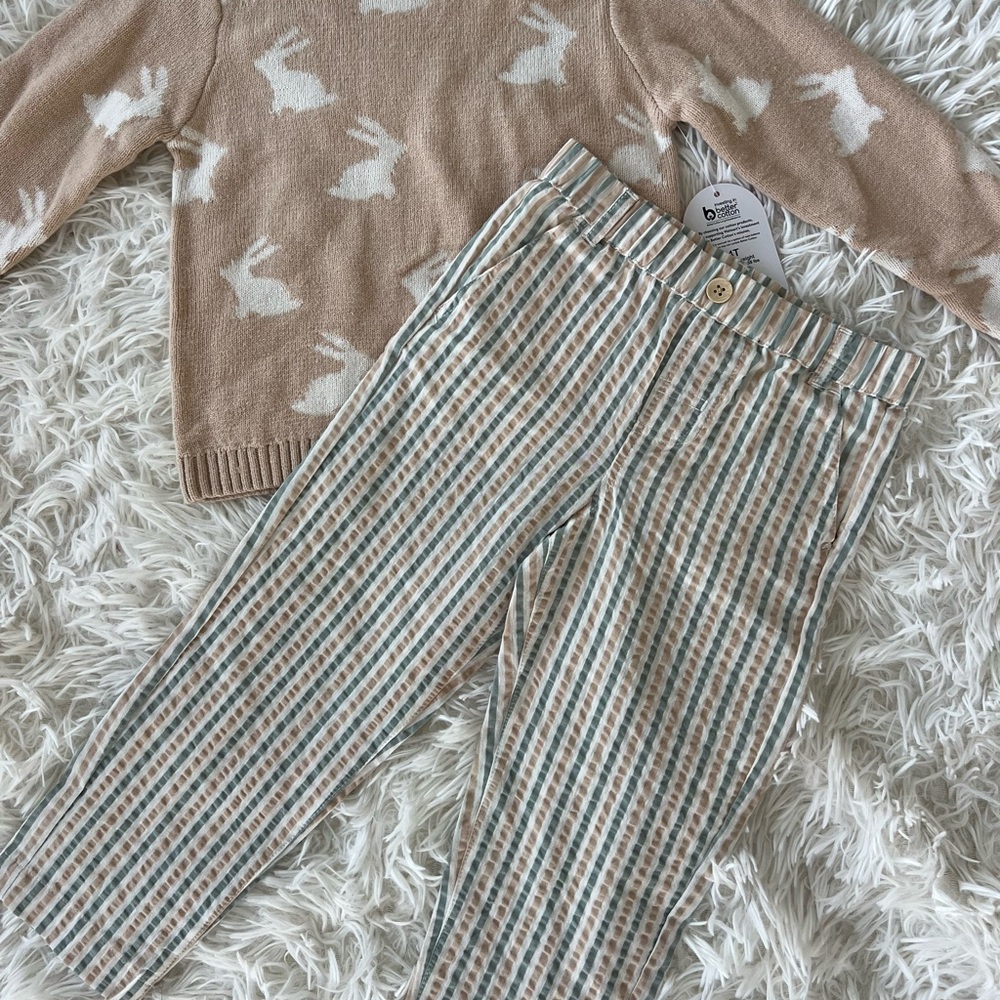 NWT Wonder Nation Toddler Easter Crewneck  and Pants set